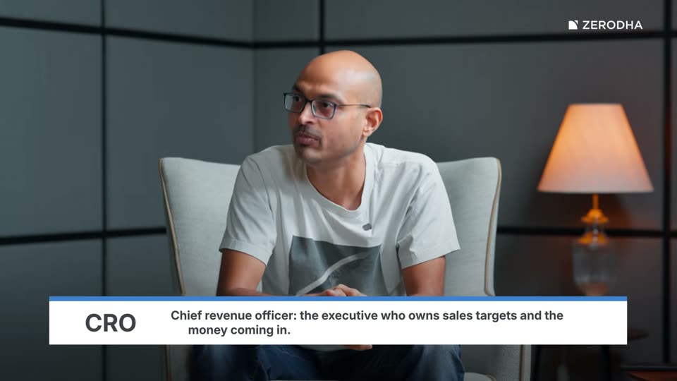 On-screen card: CRO. Chief revenue officer: the executive who owns sales targets and the money coming in.